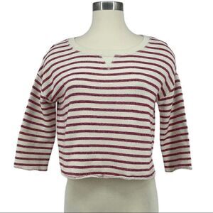 Anthropologie Moda International Striped Cropped Sweater